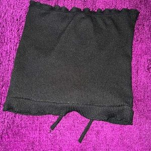 Black bandeau with pull string